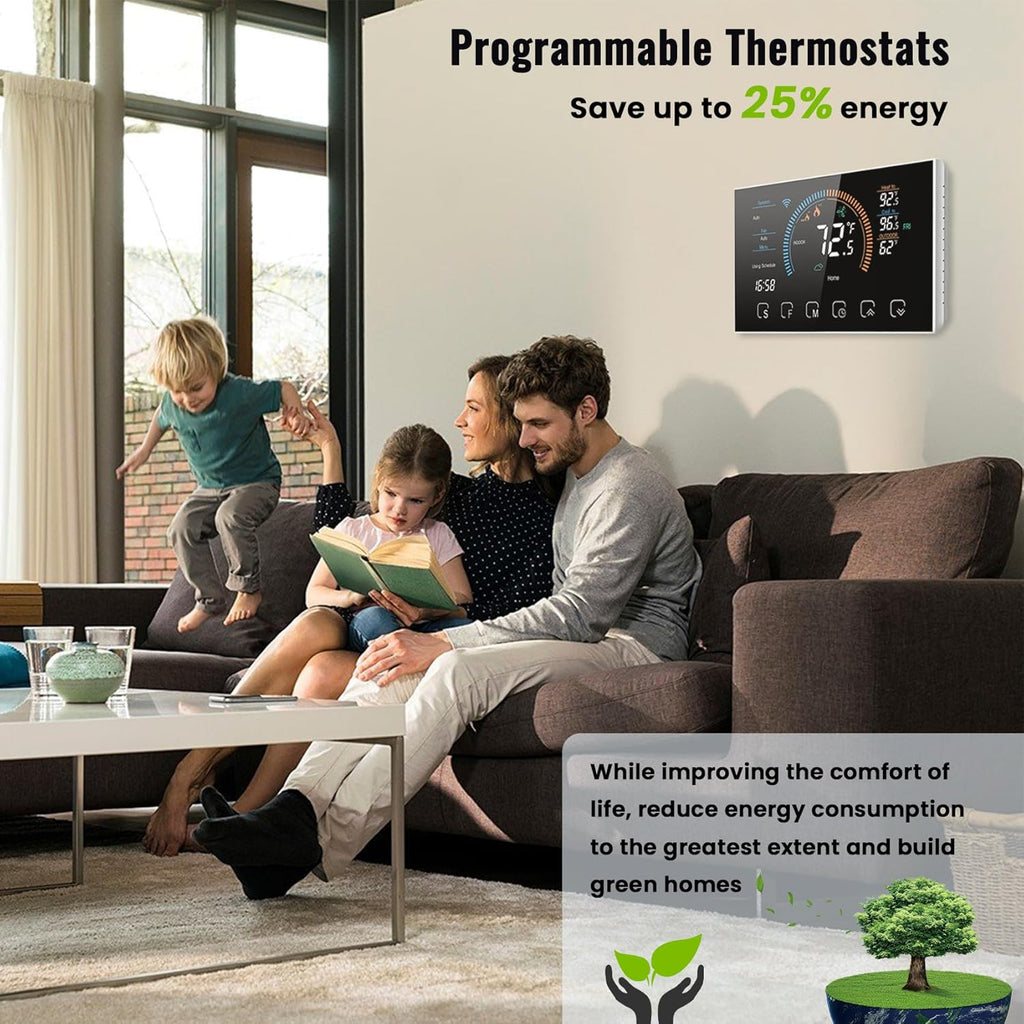 Smart Thermostat with WiFi, App, LCD Color Screen, Voice Control, C-Wire Adapter F81527