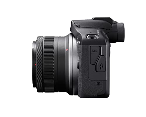 Black Mirrorless Camera with RF-S18-45mm Lens Kit, 24.1 Megapixel, 4K Video E258