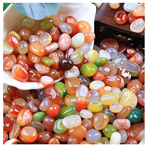 100 Pcs Mixed Agate Stone Tumbled Stones Natural Polished Stones Q6452