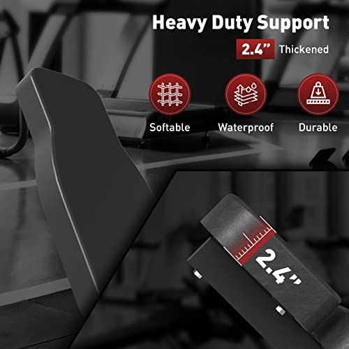 Folding Wall Mounted Squat Rack, 1000 Pounds Capacity Power Rack with Weight Bench, Pull Up Bar, J Hooks T69419