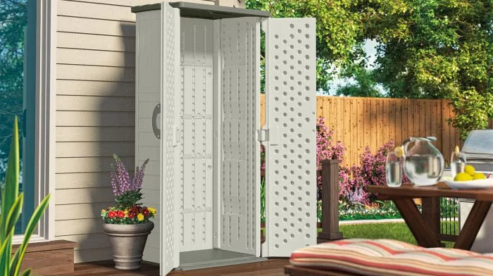 Resin Vertical Storage Shed, 22 Cubic feet D464212