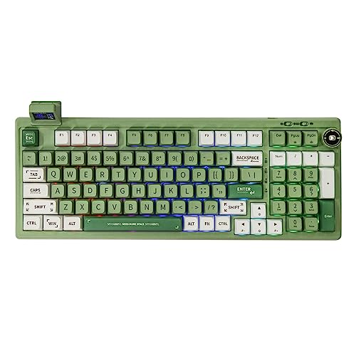 97 Keys Gasket Mechanical Keyboard with Customizable Display Screen, Knob, Hot Swappable Socket, 5000mAh Battery O5498