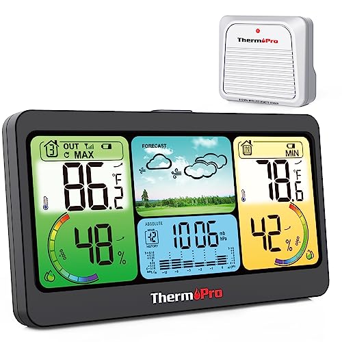 1000FT Wireless Indoor Outdoor Weather Thermometer with Forecast B581598