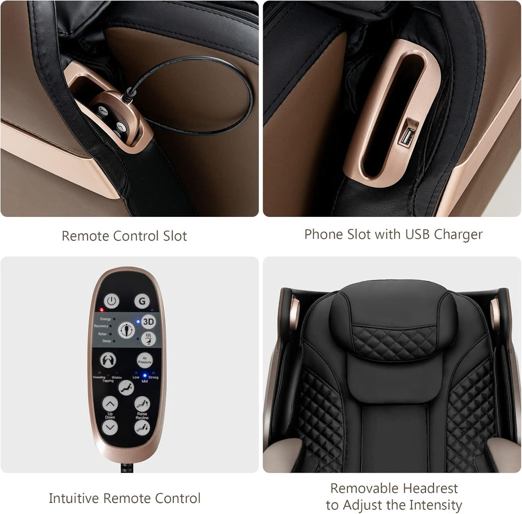 3D Electric Zero Gravity Shiatsu Massage Recliner Chair with SL Track X6535
