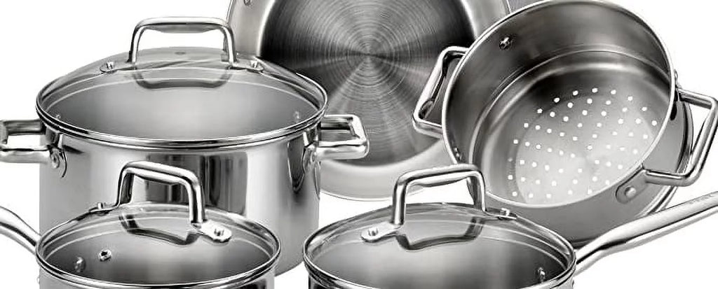 12-Piece Tri-Ply Stainless Steel Cookware Set I433624