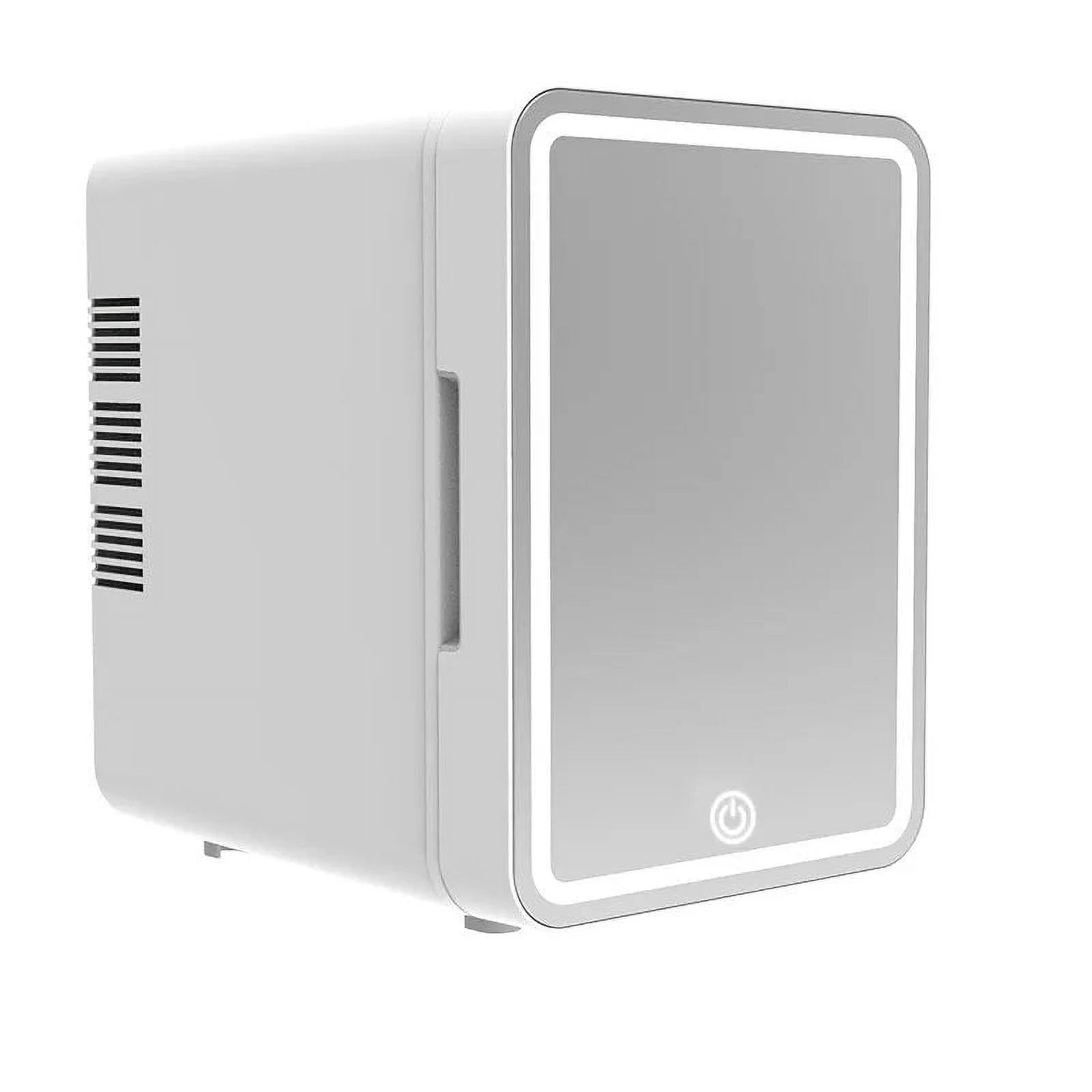 4L Mini Fridge with Dimmable LED Light Mirror, White I2510