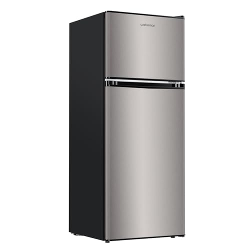 Black 4.0 Cu.Ft. Double Door Mini Refrigerator with Freezer C7936