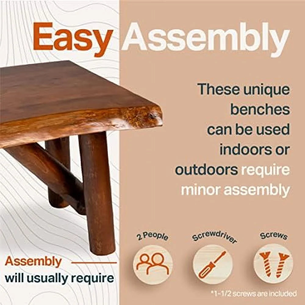 Rustic Pine Cedar Wood Bench I983508
