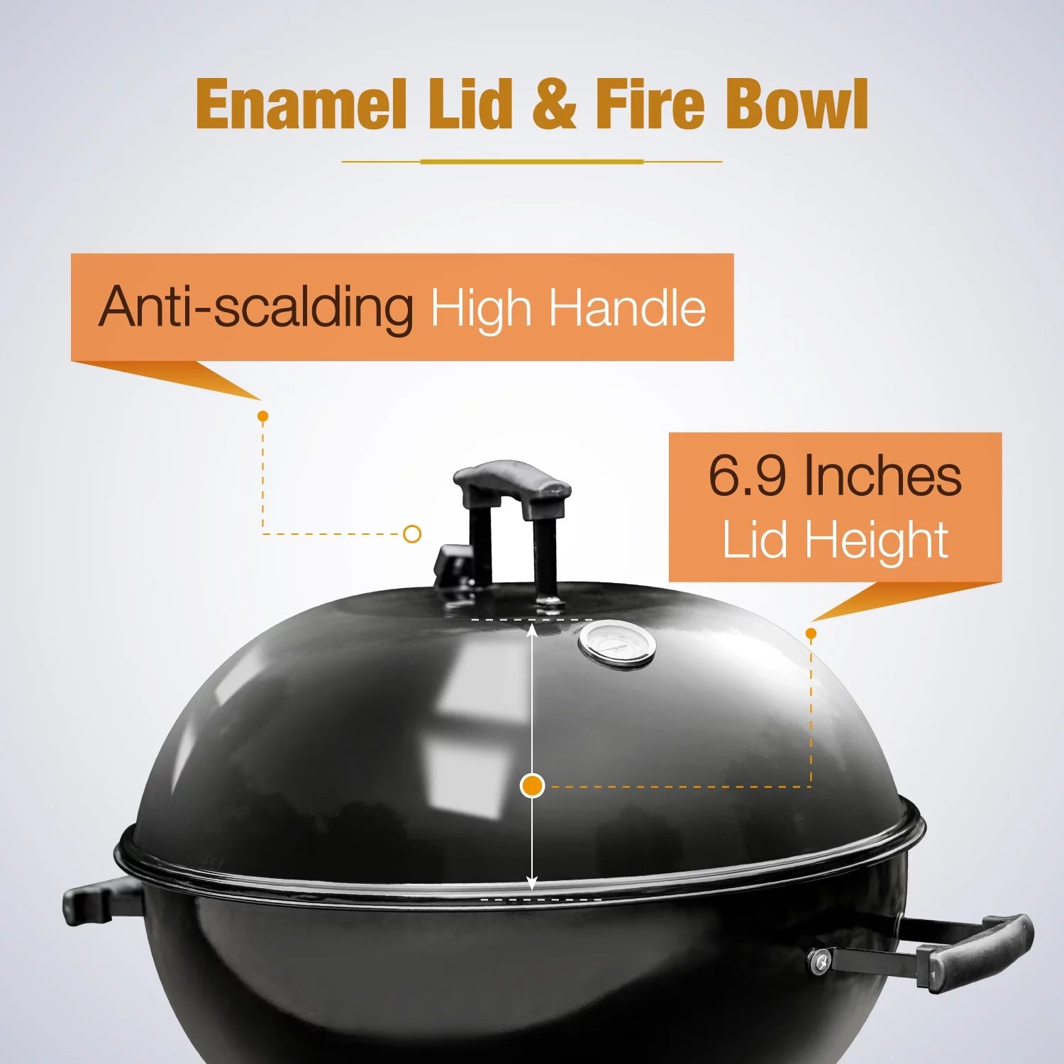 22" Portable Charcoal BBQ Grill, Black G914