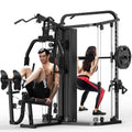 Multifunction Home Gym System with 138LB Weight Stack I854233