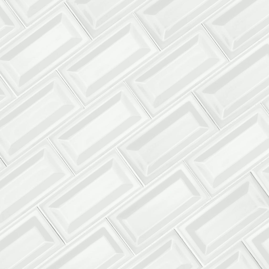 White Glossy 3 in. x 6 in. Glossy Ceramic Wall Tile (10.66 sq. ft. / case) Z467875