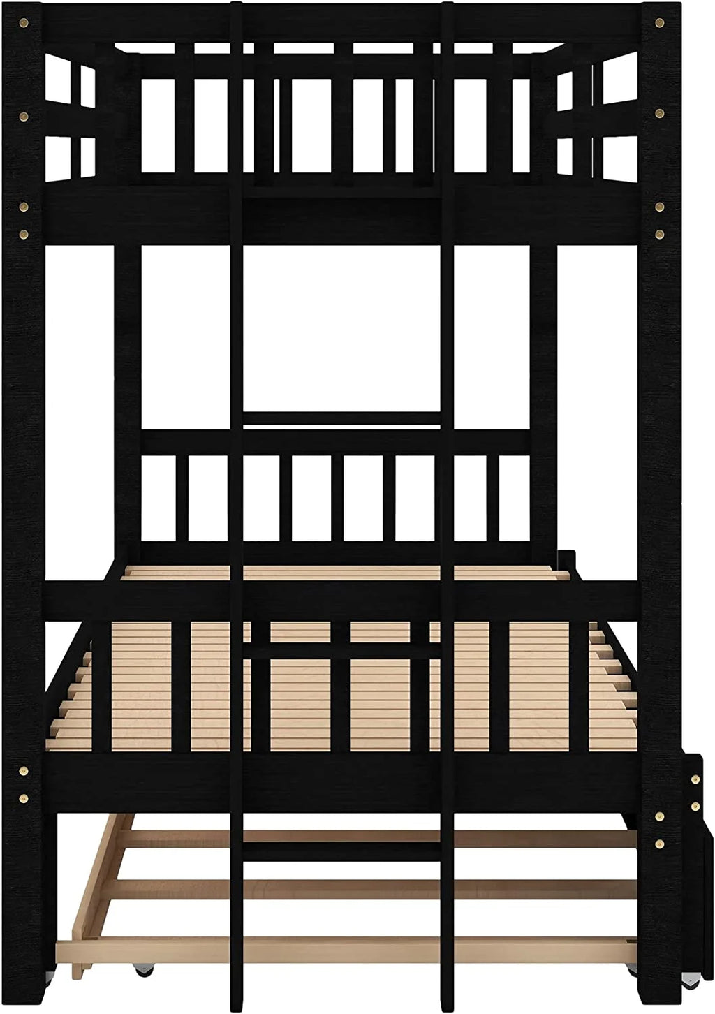Over King Solid Wood Bunk Bed with Trundle (Espresso) Q942763
