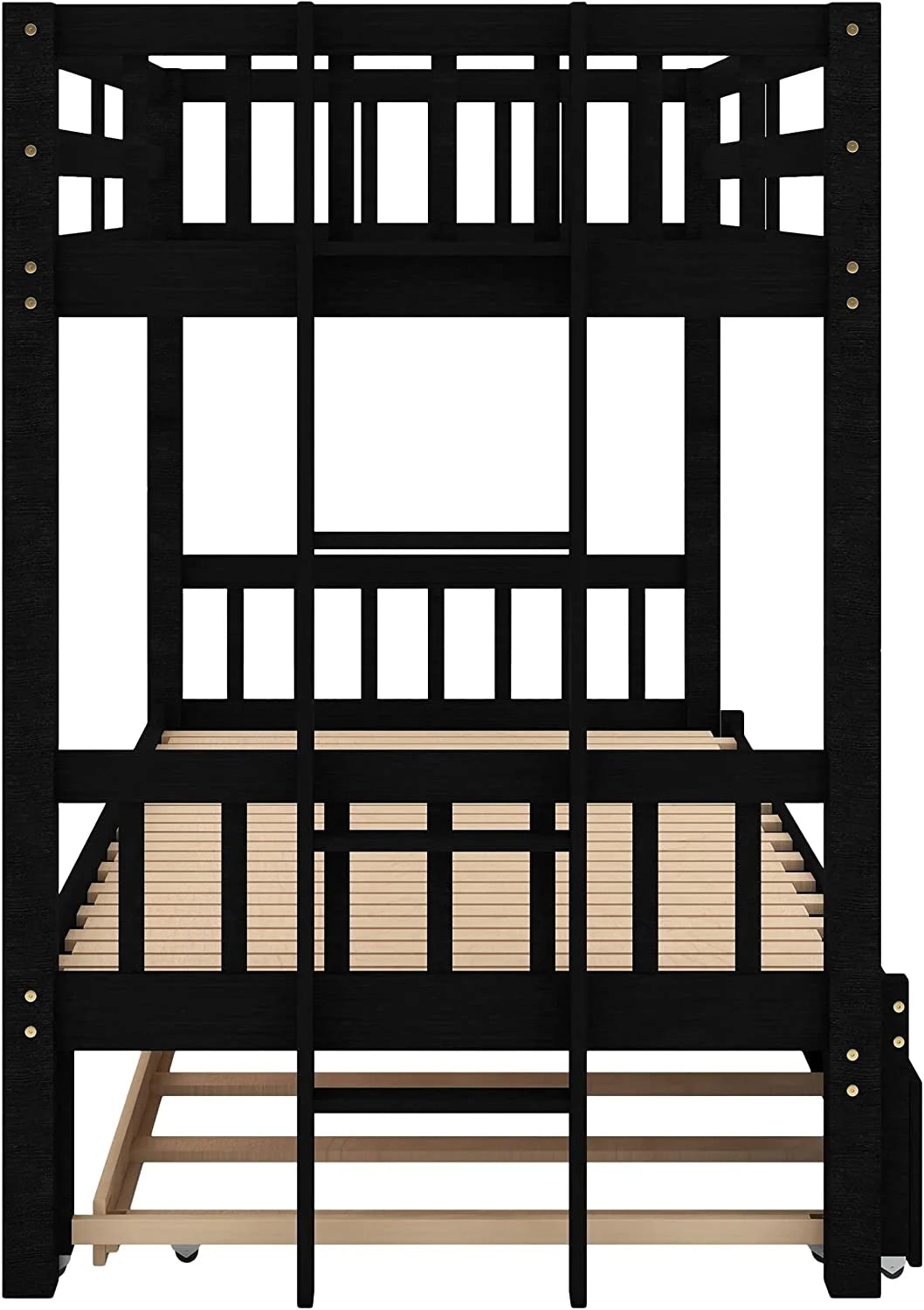 Over King Solid Wood Bunk Bed with Trundle (Espresso) Q942763