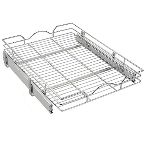 Chrome Pull Out Cabinet Organizer 11" W x 21" D R96343