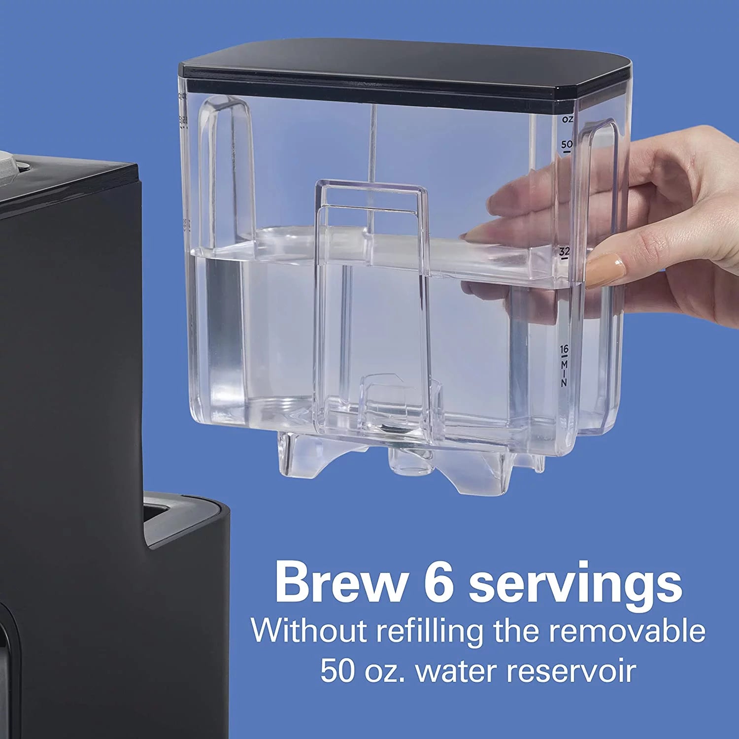 Removable 50 oz. Water Reservoir Single-Serve Coffee Maker B4378