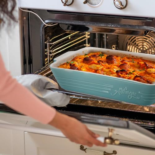 White 9x13 Ceramic Baking Dish with Handles Q269