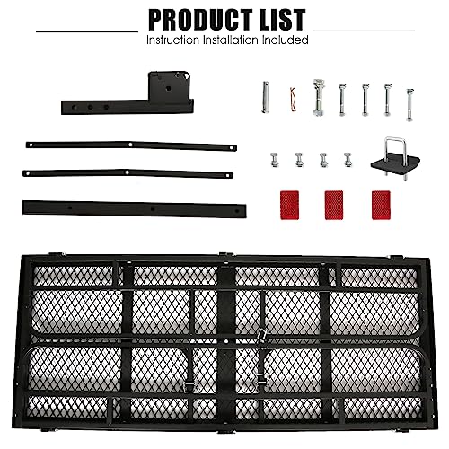 60 x 24 x 14 Inch Black Folding Hitch Mount Cargo Carrier with 500 lbs. Capacity J8559