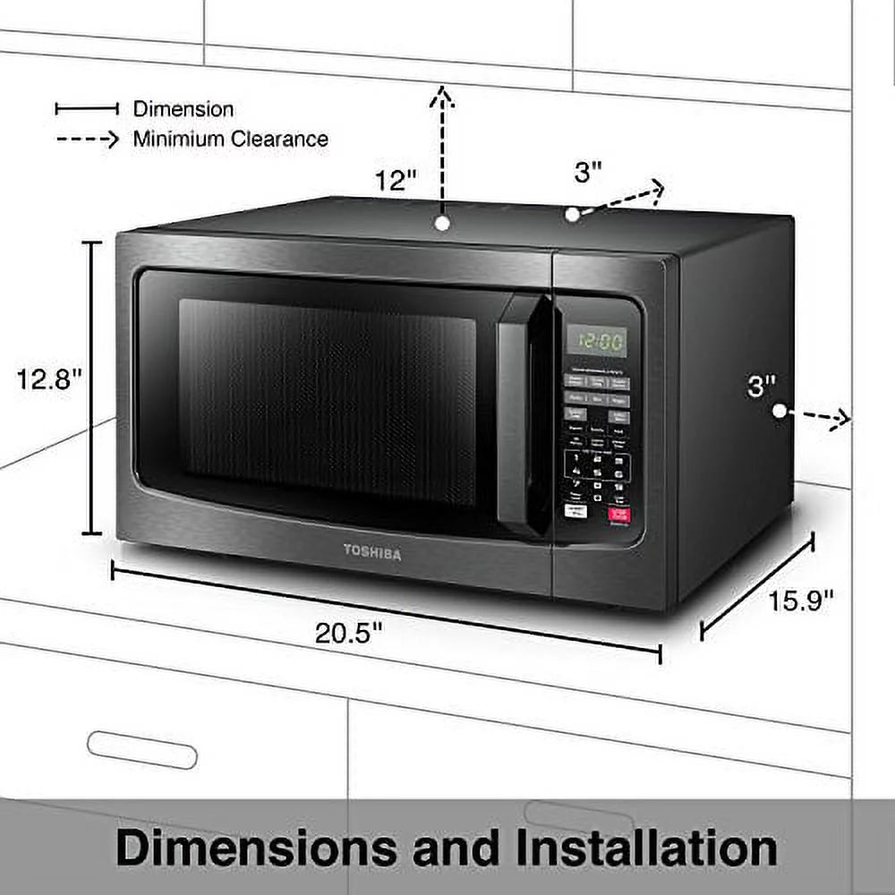 1.2 Cu.ft 1100W Black Stainless Steel Microwave Oven S813