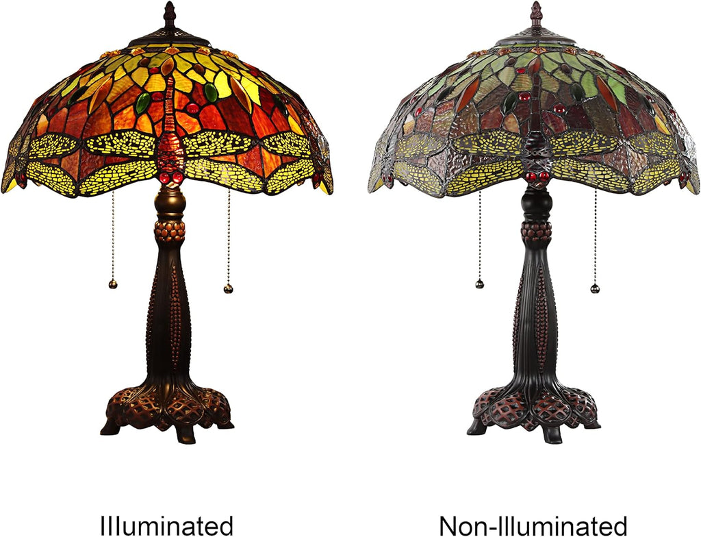 Tiffany-Style 2 Light Dragonfly Table Lamp 16" Shade R57630