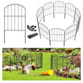 Black 10ft x 24in Rustproof Metal Garden Fence, 10 Pcs B4331