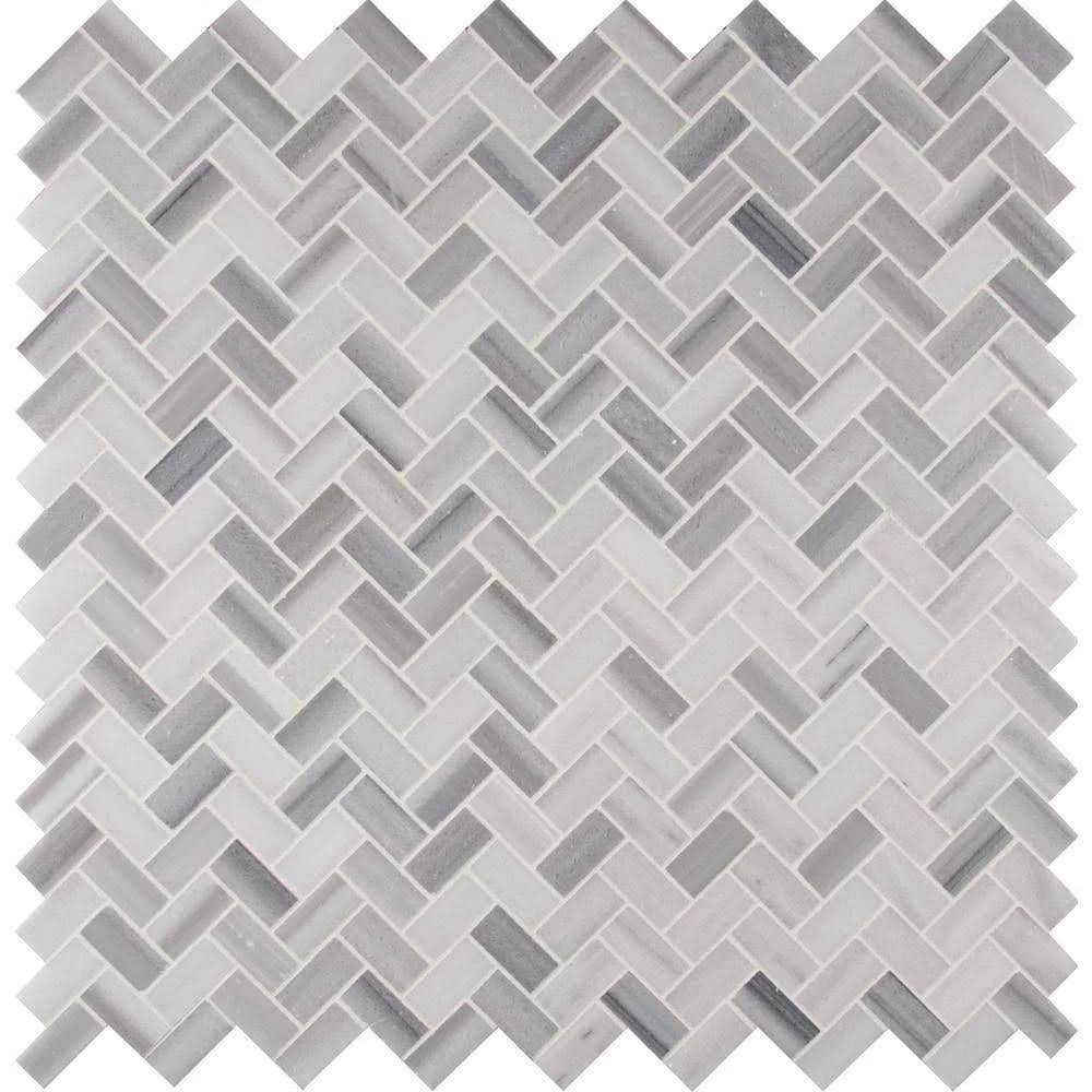 12 in. x 12 in. x 10 mm Polished Marble Mosaic Tile A663790