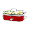 3.5Qt Red Casserole Slow Cooker with Locking Lid V2582
