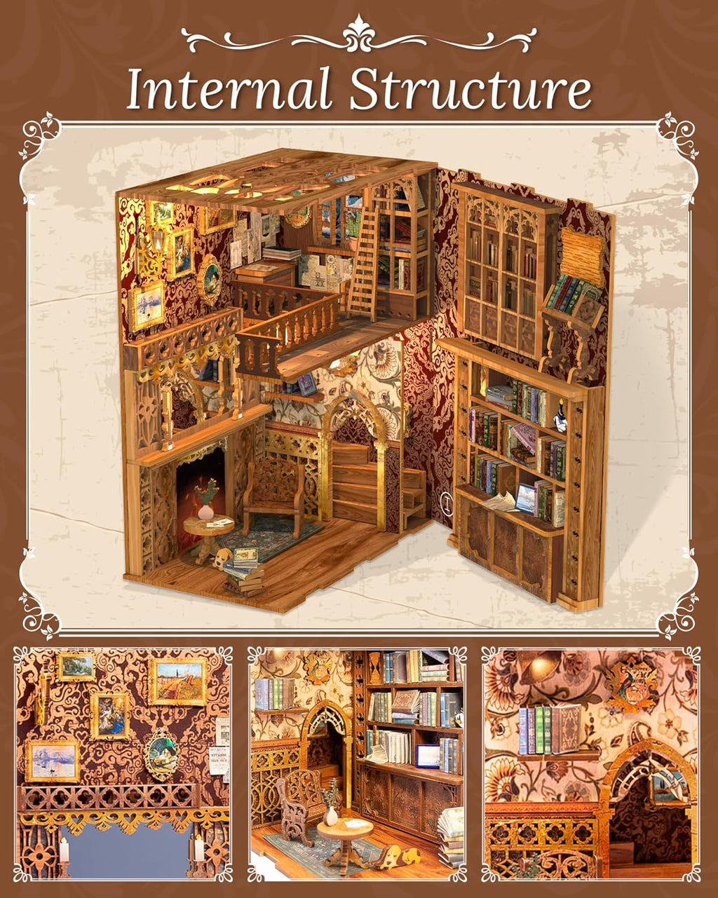 3D Wooden Puzzle Book Nook Kit L1471
