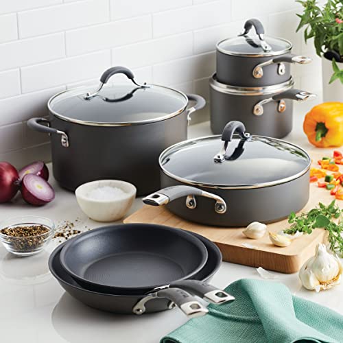 7.5 Quart Gray Hard Anodized Nonstick Stockpot with Lid X190382