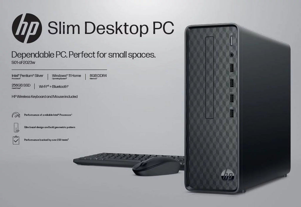 Black Intel Pentium 8GB 256GB SSD Windows 11 Desktop Tower O83363