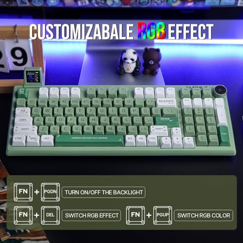 97 Keys Gasket Mechanical Keyboard with Customizable Display Screen, Knob, Hot Swappable Socket, 5000mAh Battery O5498