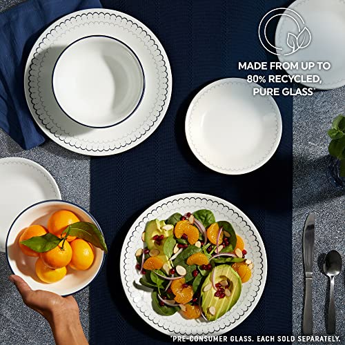 6-Piece Lightweight Round Salad Appetizer Plate Set, Winter Frost White Y968