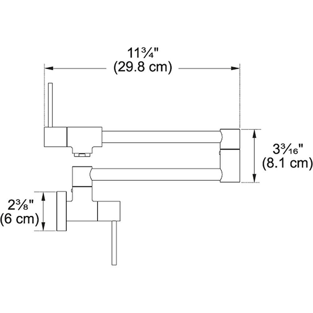 Chrome Wall Mounted Pot Filler U607630