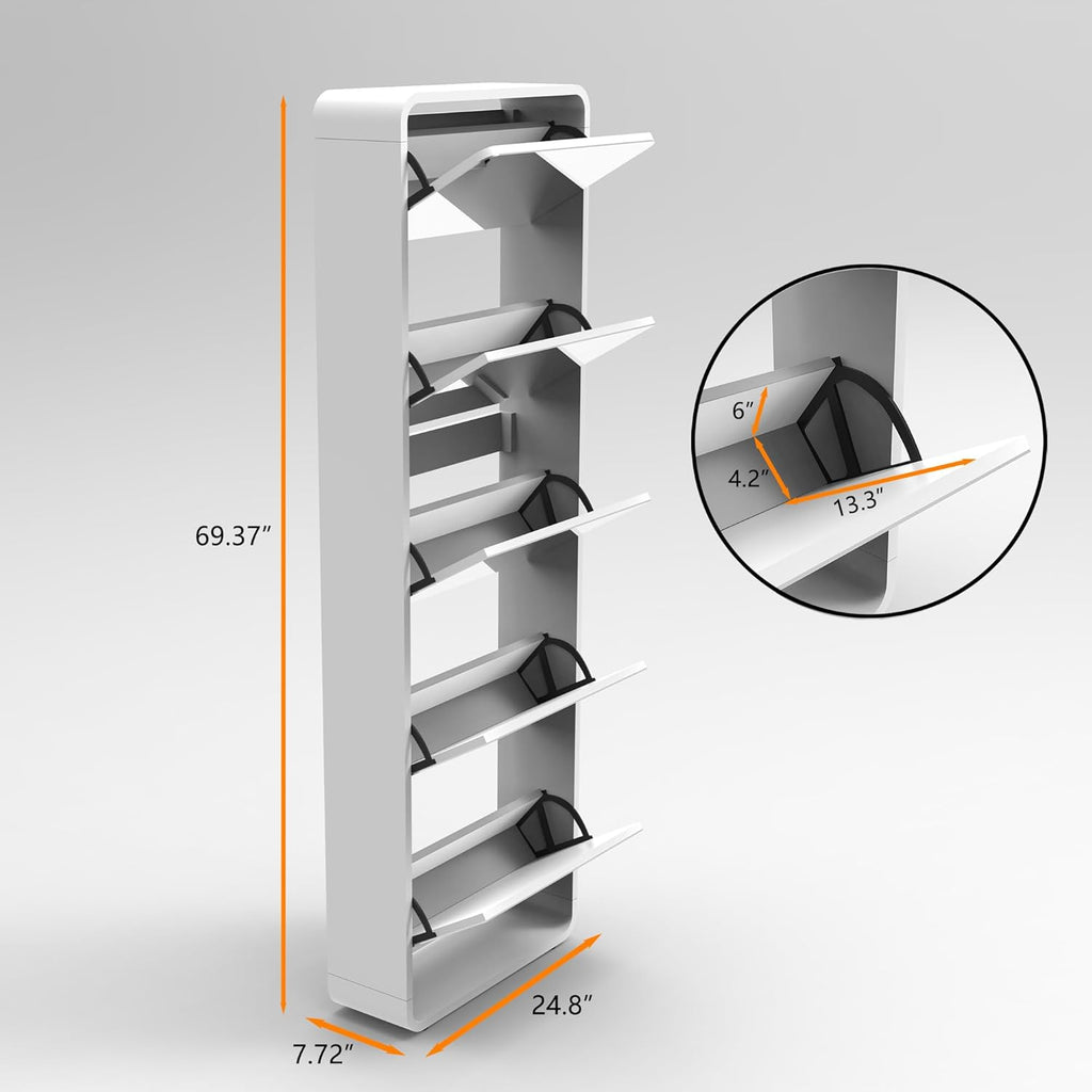 5 Tier Shoe Cabinet with Flip Drawers H5411