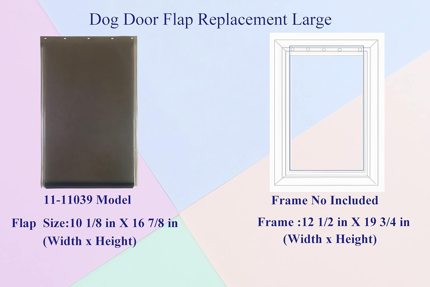 Large Dog Door Replacement Flap, Weather Resistant, 10 1/8" x 16 7/8" V35202