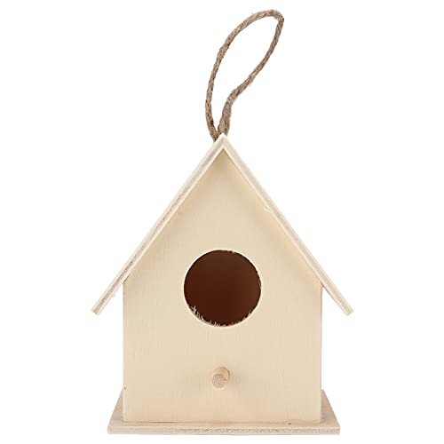 Wooden Bird House Kits for Kids Small Hanging Birdhouse for Outside Durable Wood DIY Bird Nest Hut Large size with hemp rope Y7684