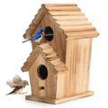 Wooden Outdoor 2 Hole Bird House S884