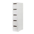 5-Tier White PP Storage Cabinet with Drawers F249471