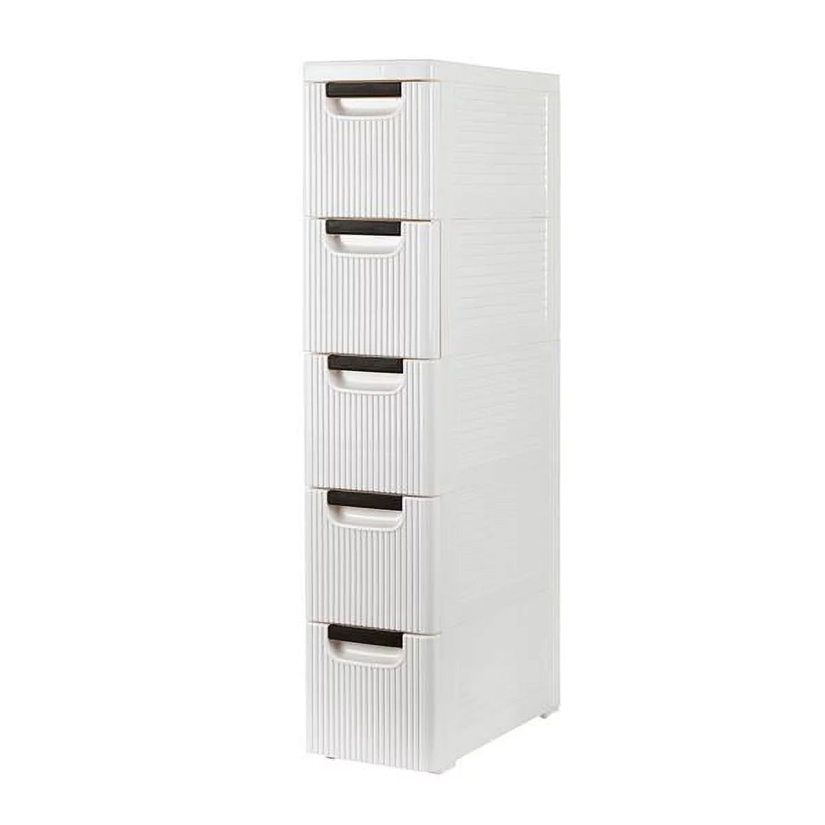 5-Tier White PP Storage Cabinet with Drawers F249471