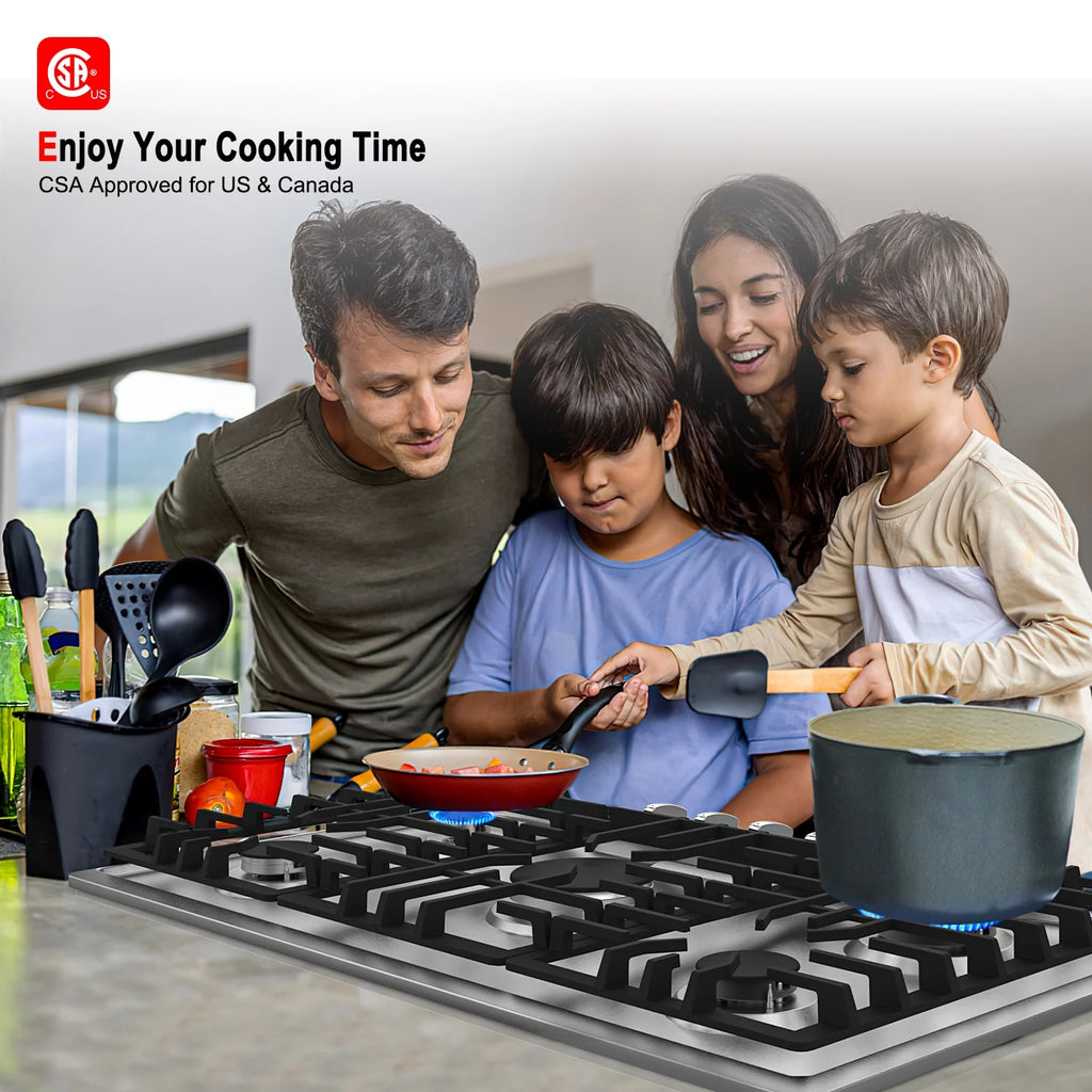 Stainless Steel 5 Burner Gas Cooktop Z594156