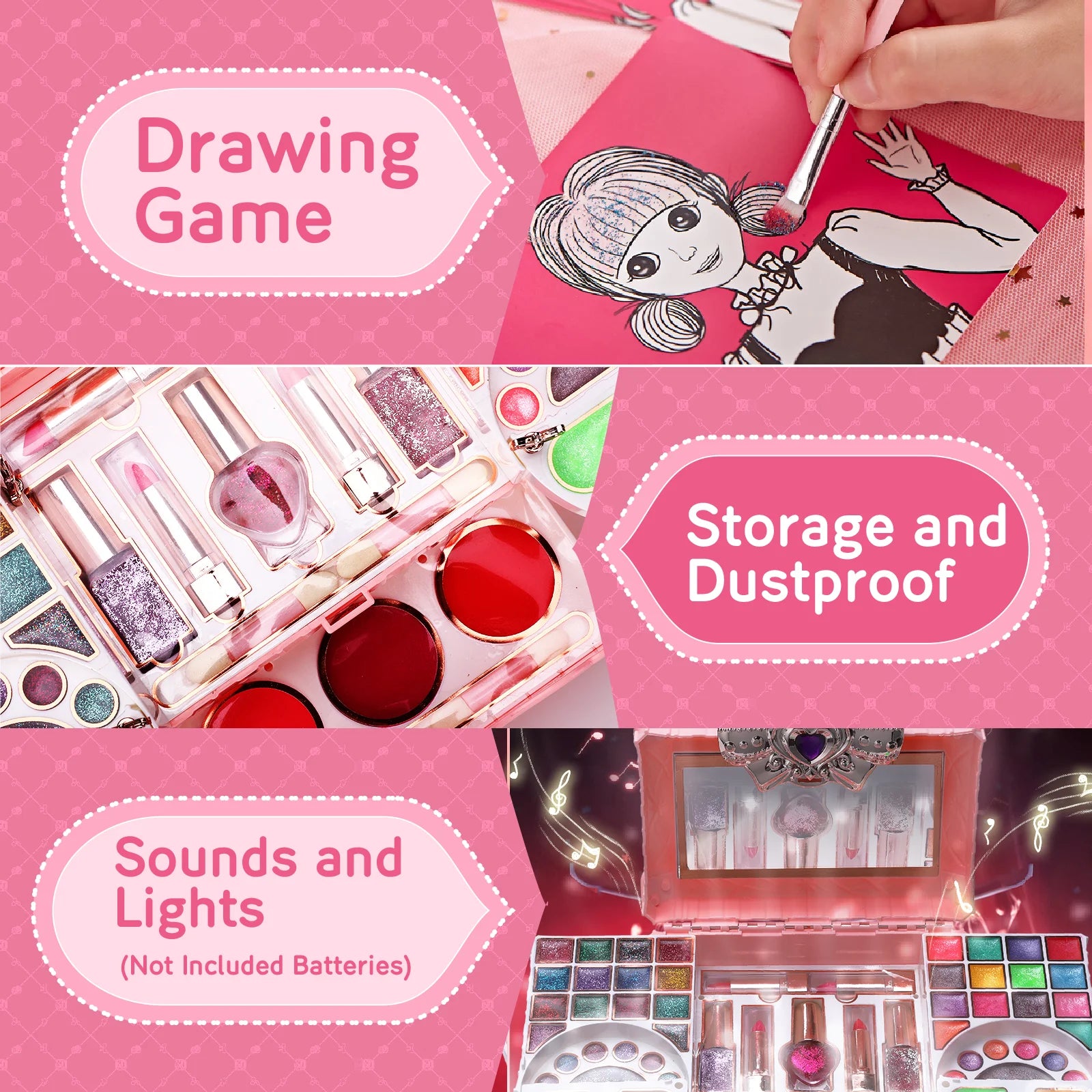 90 Pcs Washable Kids Makeup Kit X427