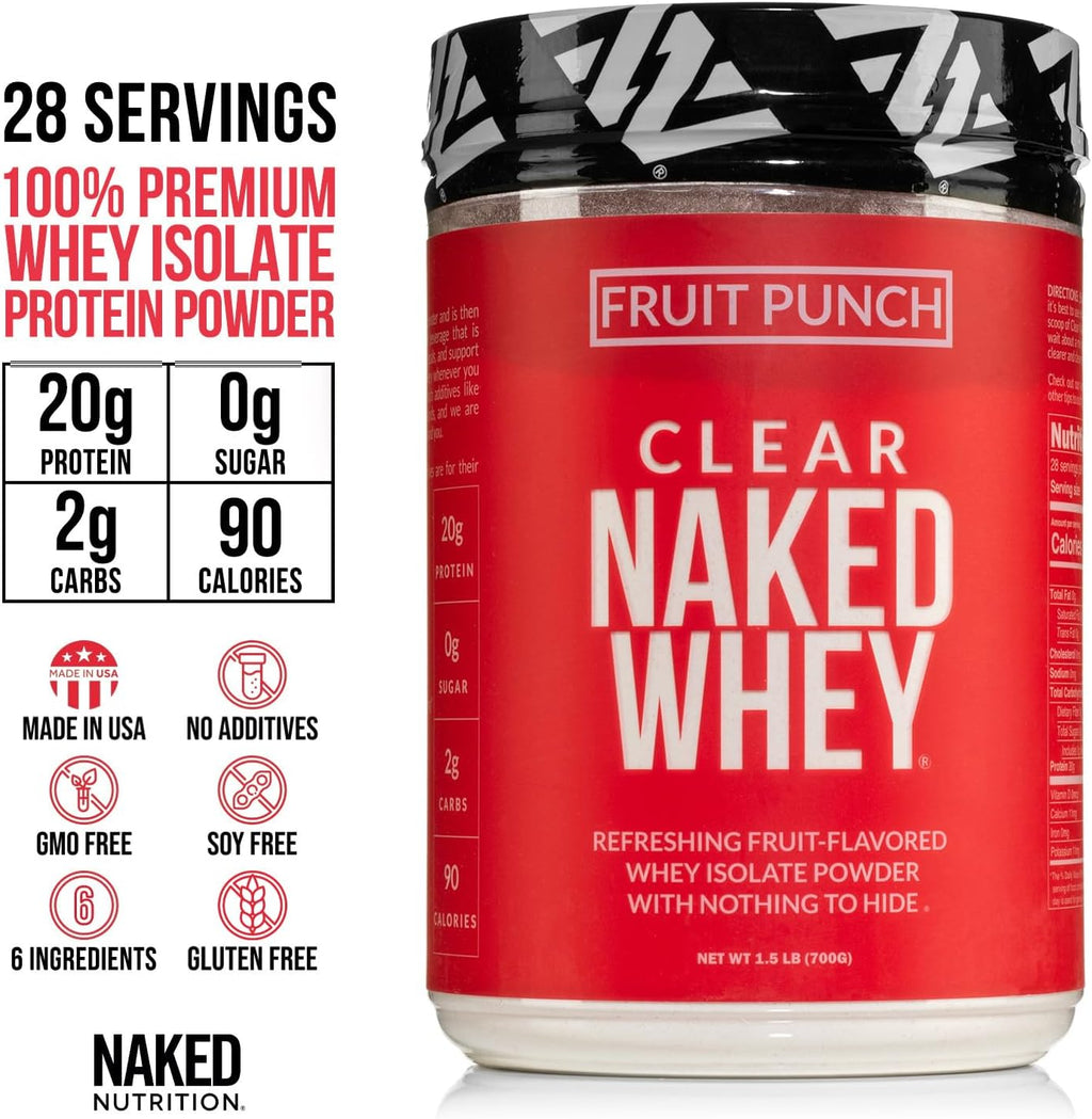 Clear Whey Protein Isolate, Fruit Punch, 28 Servings B9607