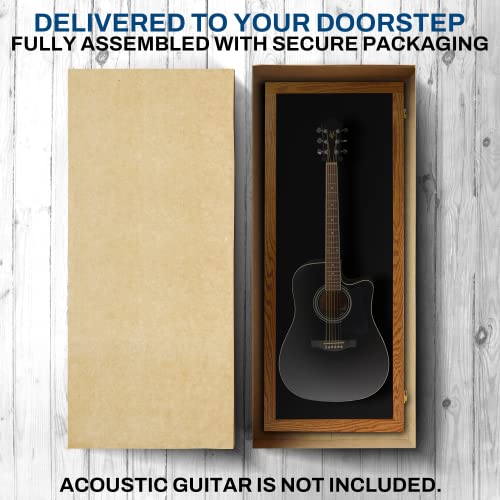 Natural Oak Acrylic Acoustic Guitar Wall Display Case T874