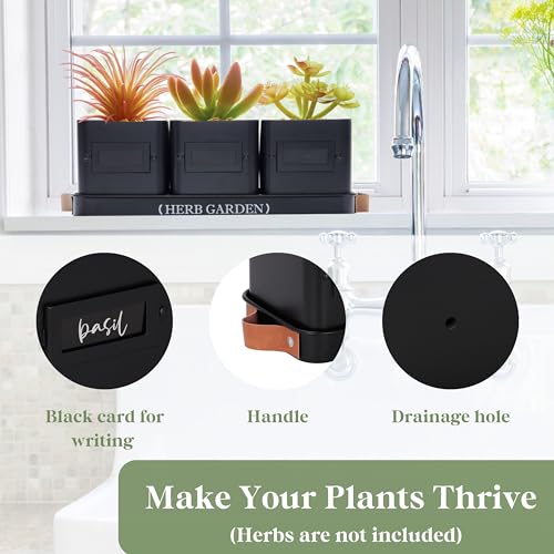 Indoor Herb Garden Planter Set with Tray, White Y656203