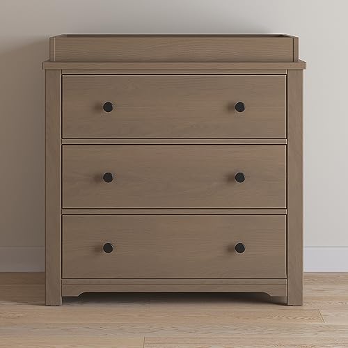 3 Drawer Dresser with Removable Changing Table Topper (Cool Gray) Q929534