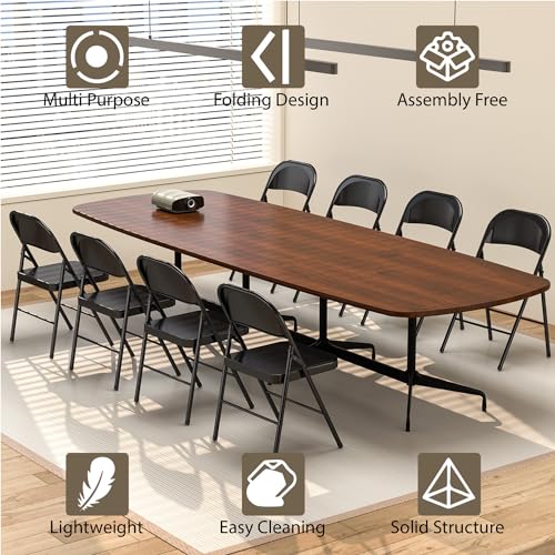 4 Pack Folding Chairs with Padded Cushion & Back (Black) P328