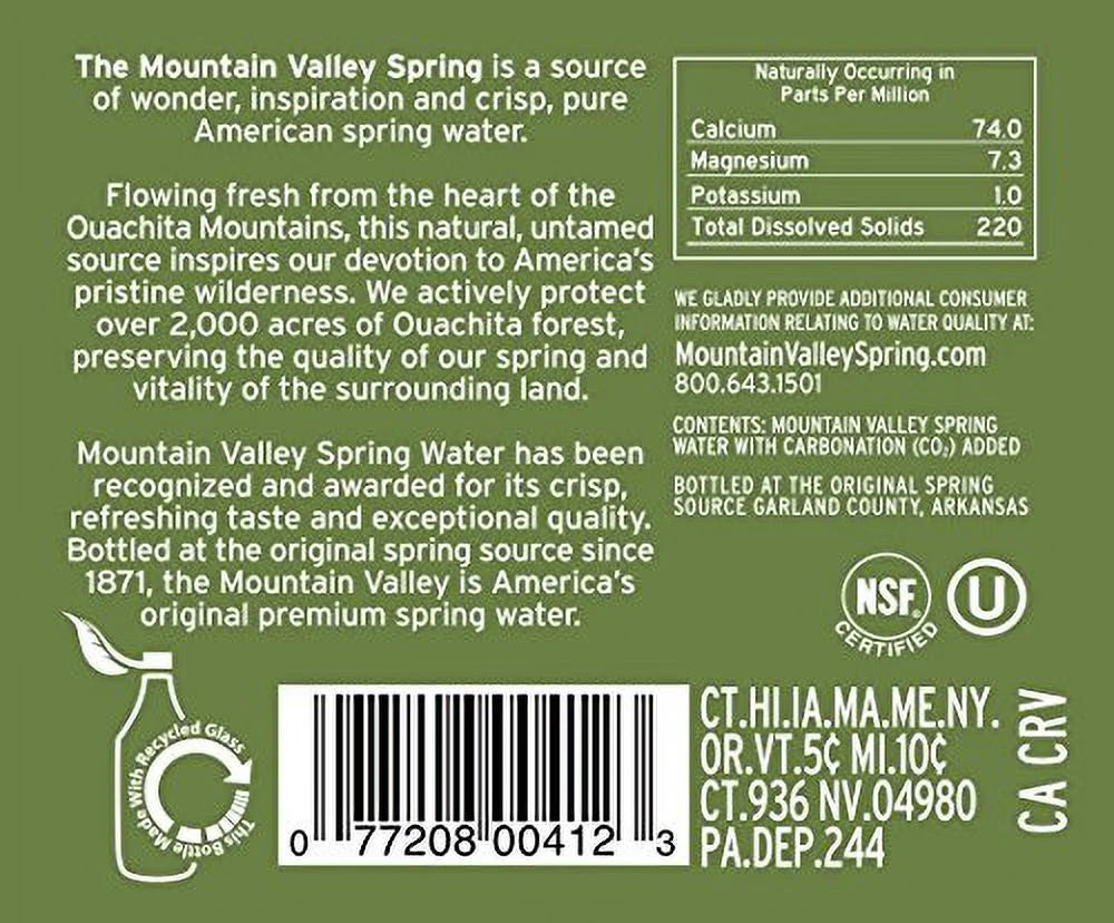 Sparkling Water, 333 mL Glass Bottles (Pack of 24) D30384