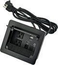 Silver Pack of 2 Tabletop Connectivity Box with 2 AC Power + 2 USB Charger + HDMI + 3.5mm Audio + USB-C Data + RJ45 Q55886
