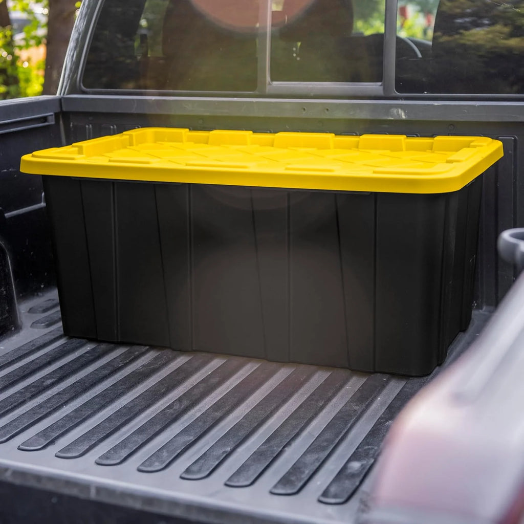 38 Gal Stackable Storage Bin with Lid, 4-Pack I88885