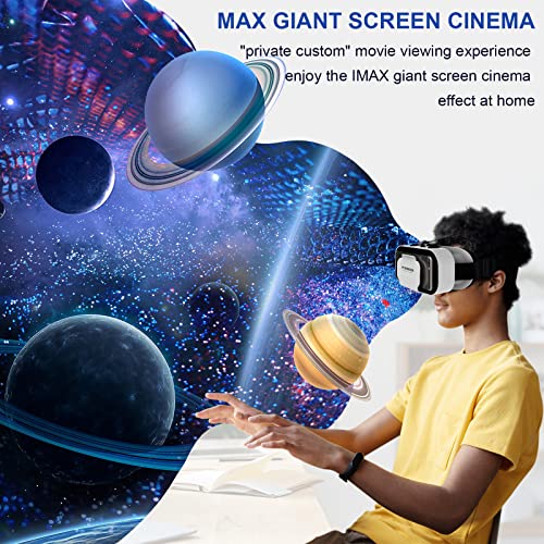 Adjustable 3D VR Glasses for Phone with Controller, Compatible 4.7-6.5 inch (Black) D665