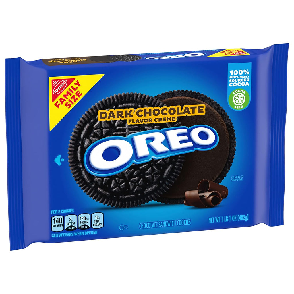 Dark Chocolate Creme Chocolate Sandwich Cookies, Family Size, 12 - 17 oz Packs F802